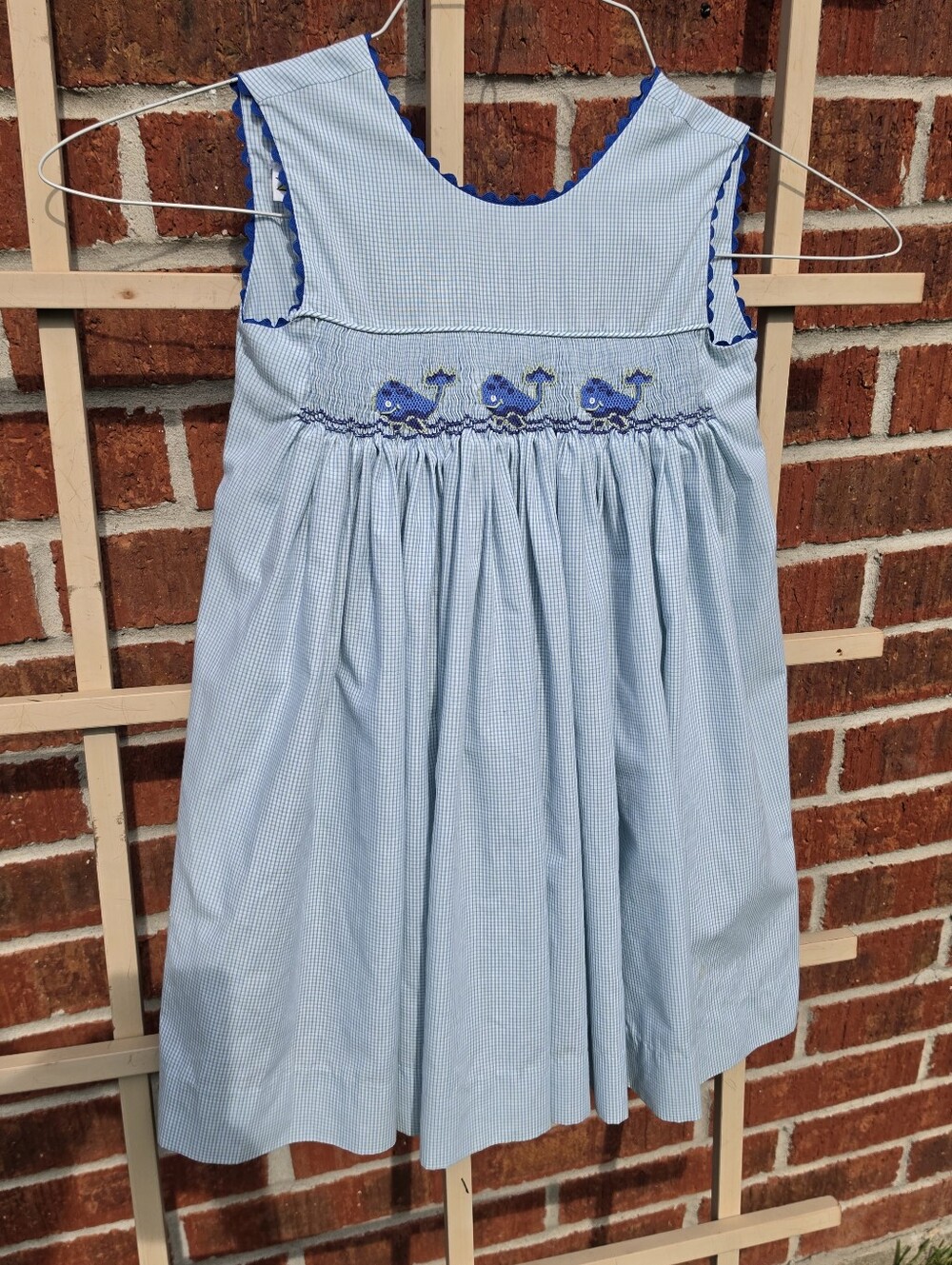 Castles & Crowns smocked Whales Blue Sleeveless dress 5